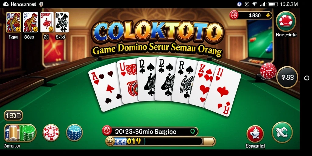 Screenshot gameplay COLOKTOTO menampilkan serunya permainan Domino.