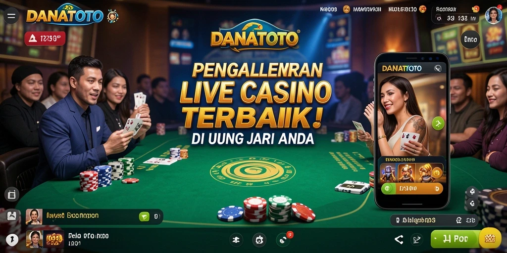 Tampilan gameplay Live Casino yang seru dan interaktif di DANATOTO.