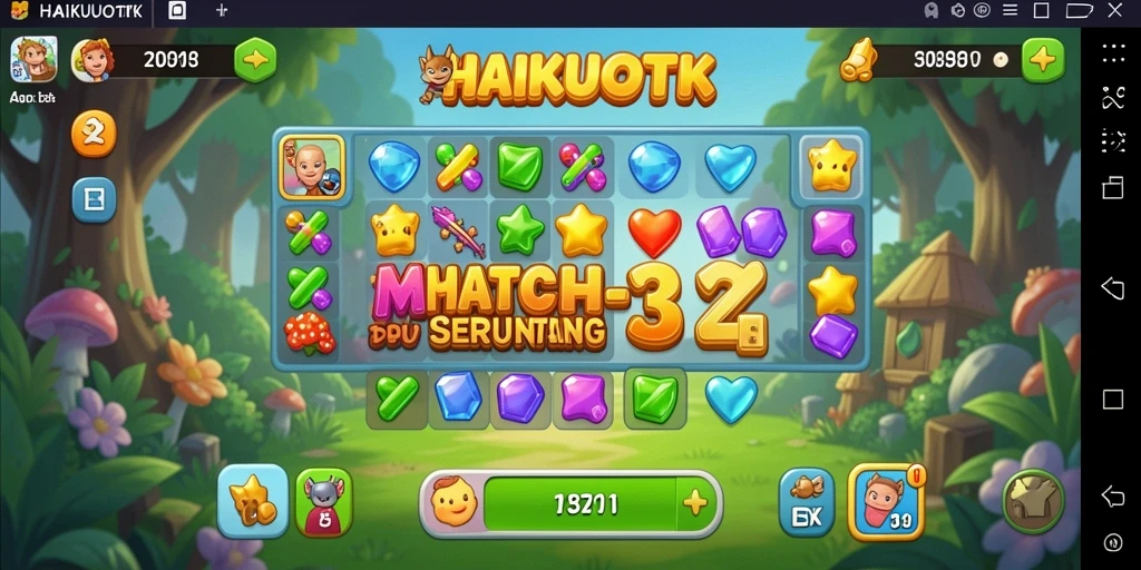 Screenshot utama HAIKUOTK menunjukkan gameplay Match-3 yang menarik.
