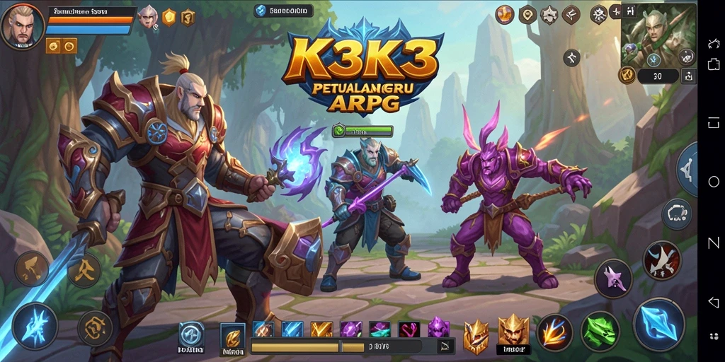 Tampilan gameplay seru di K3K3 dengan aksi ARPG yang mendebarkan.