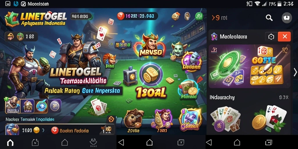 Tampilan utama LINETOGEL yang sederhana dan fungsional.