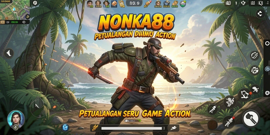 Screenshot NONA88 menunjukkan aksi mendebarkan dalam gameplay Action.