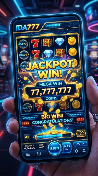 Screenshot tampilan utama aplikasi ida777.